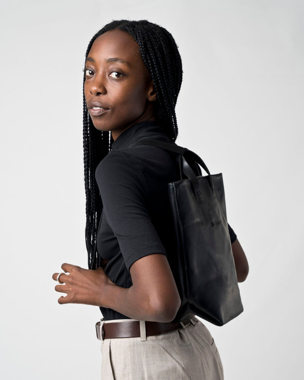 BABY MOIRÉ | leather / black