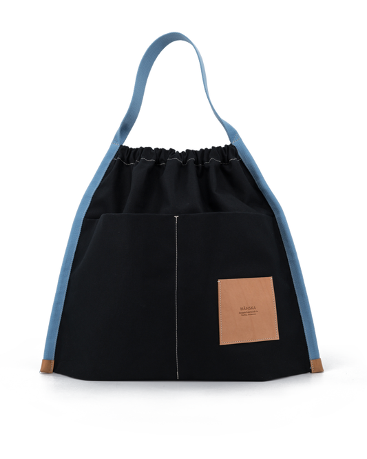 APALA shoulder bag | organic cotton // black // light blue