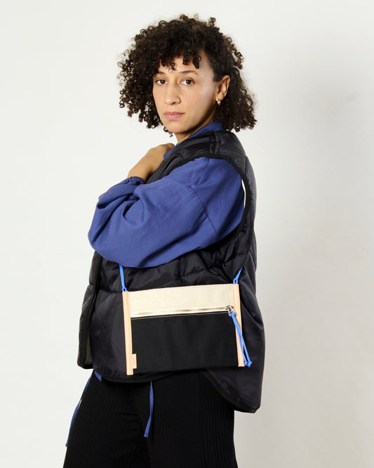 KALARE  small crossbody bag | linen // black