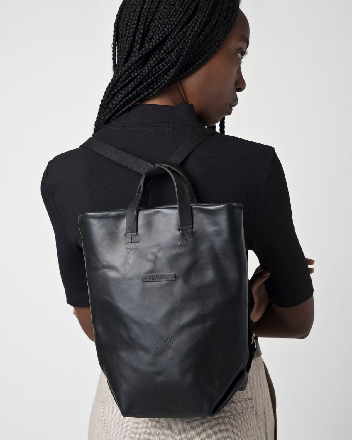 BABY MOIRÉ | leather / black