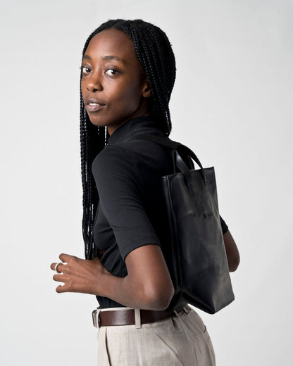 BABY MOIRÉ | leather / black