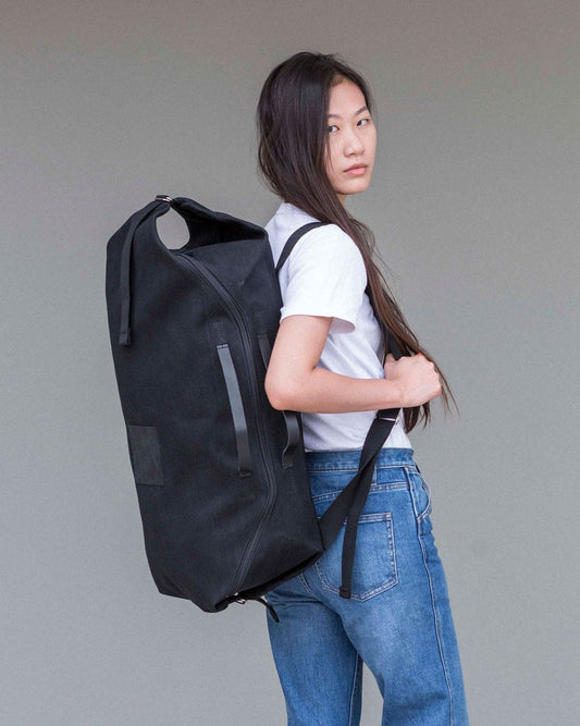 LUCID LARGE |  waxed cotton / all black